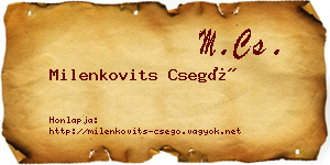 Milenkovits Csegő névjegykártya